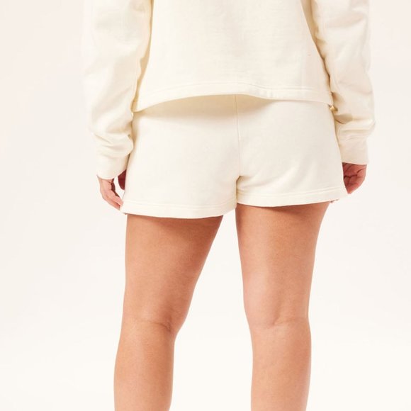 NEW Girlfriend Collective 50/50 Sweat Short in Ivory - Picture 4 of 5